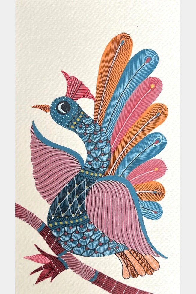 Home DecorMajestic Peacock - Gond PaintingKailash PradhanFlourish Planet