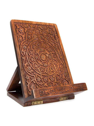 Stationery and OfficeMandala Floral Cookbook Stand - Carved Indian RosewoodMatr Boomie
