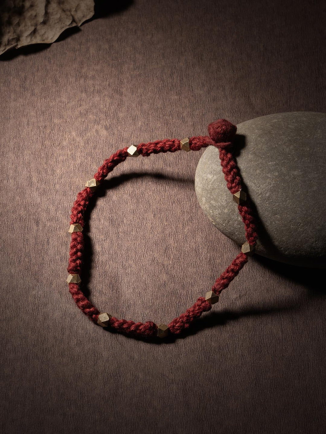 AnkletMaroon Patwa Thread Anklet with Metallic BeadsKaladoraFlourish Planet