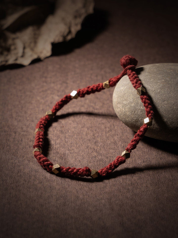 AnkletMaroon Patwa Thread Anklet with Metallic BeadsKaladoraFlourish Planet