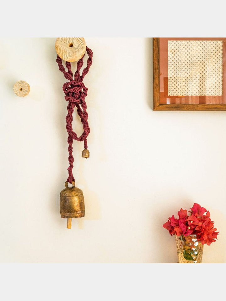 Home DecorMeander Hand - Knotted Wind Chime with Metal Bell(Long)One 'O' Eight KnotsFlourish Planet