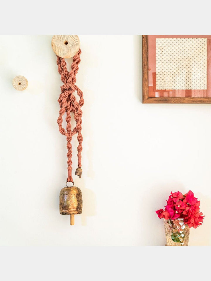 Home DecorMeander Hand - Knotted Wind Chime with Metal Bell(Long)One 'O' Eight KnotsFlourish Planet