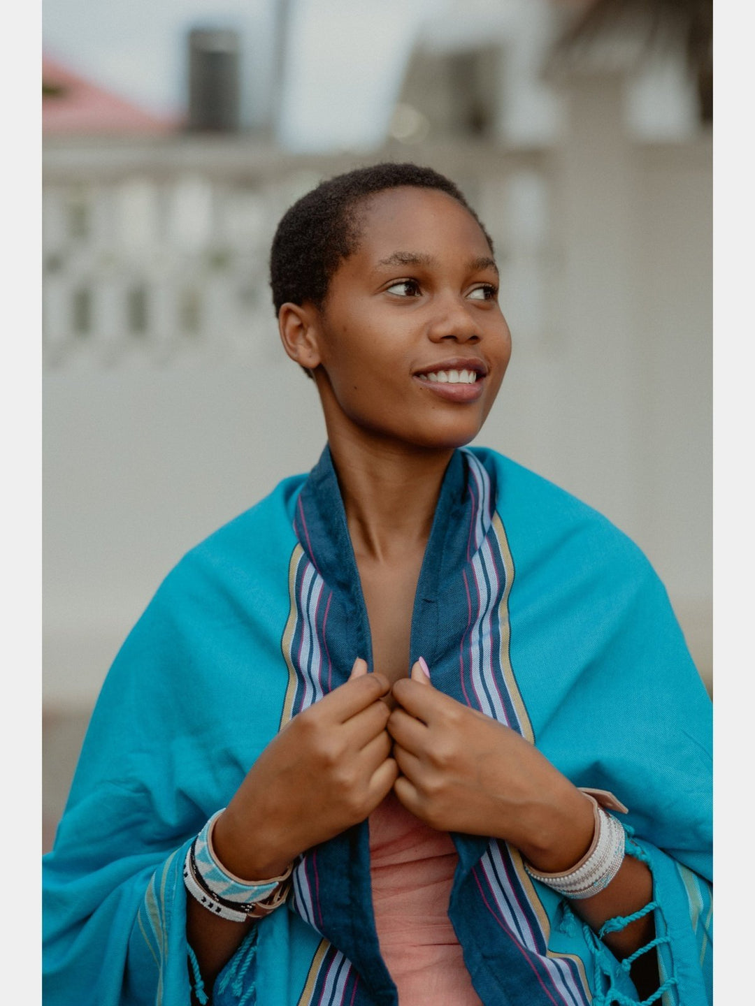 Bath LinenMedium Blue Kenyan Beach TowelSwahili Coast