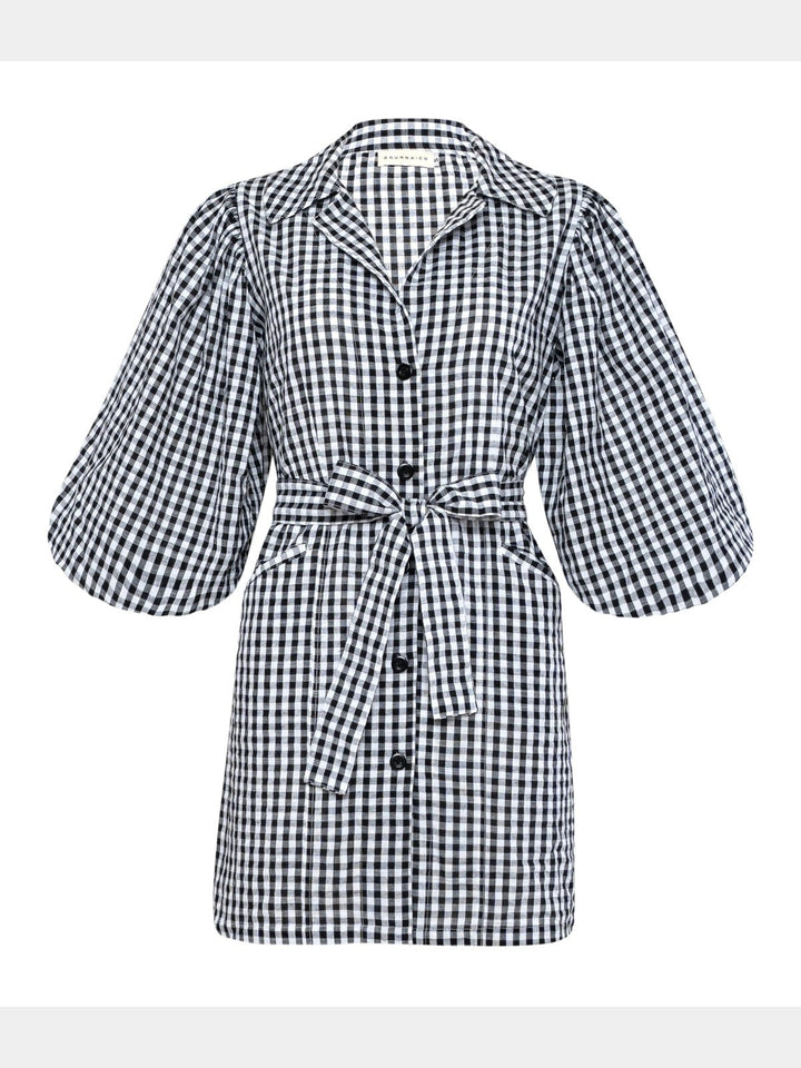 DressesMEGHAN Mini Gingham Dress, in BlackBrunnaCo