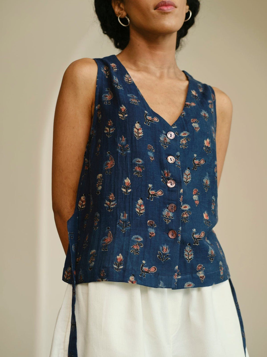 TopsMidnight Block Print VestSomething SustainableFlourish Planet