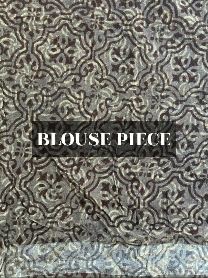 SareesMitti Magic Brown Linen SareePolki by Bhagwati SareesFlourish Planet