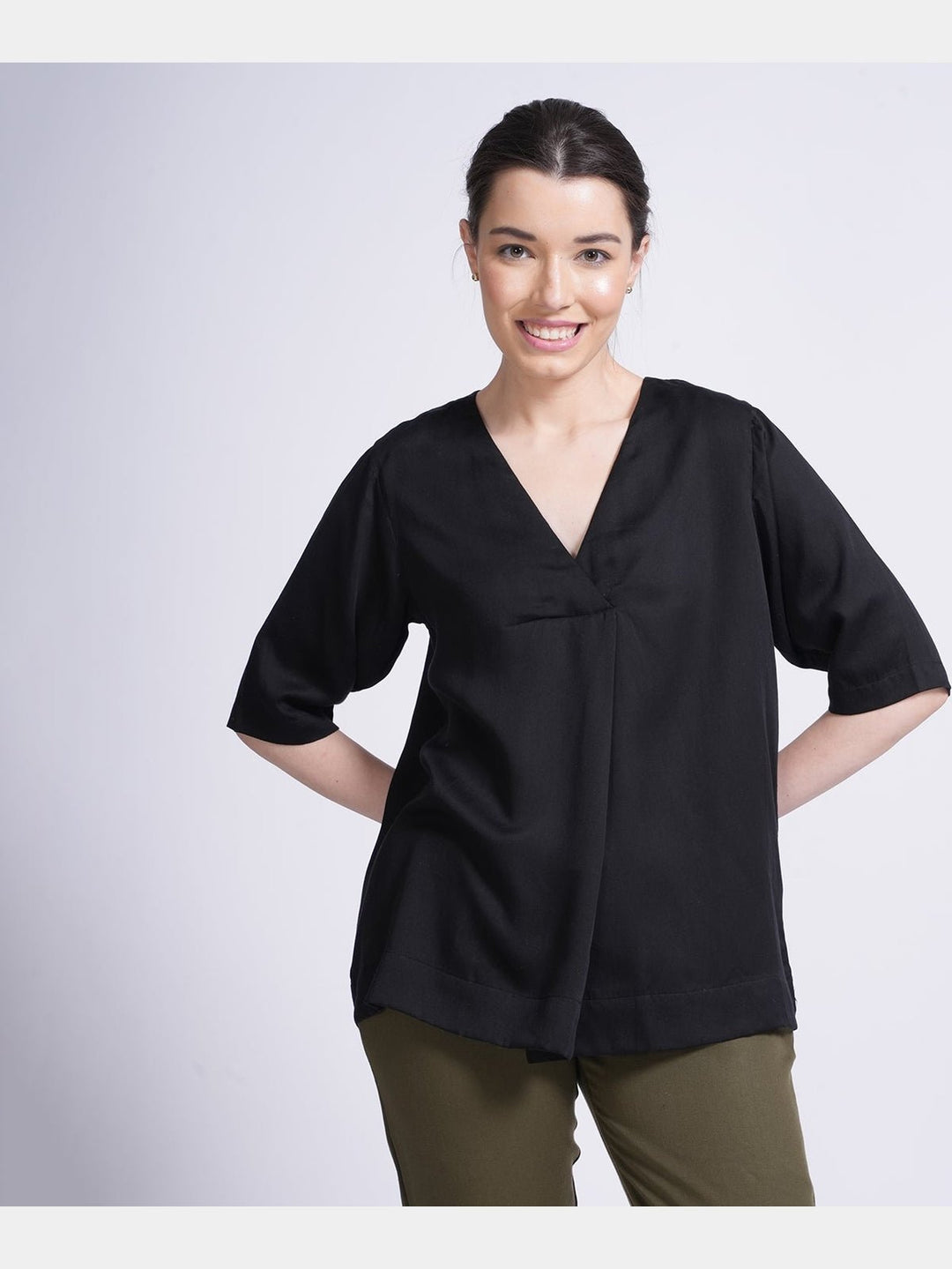 TopsModal Solid Front Pleat TopSaltpetre