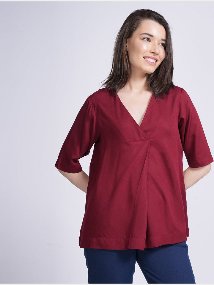 TopsModal Solid Front Pleat TopSaltpetre