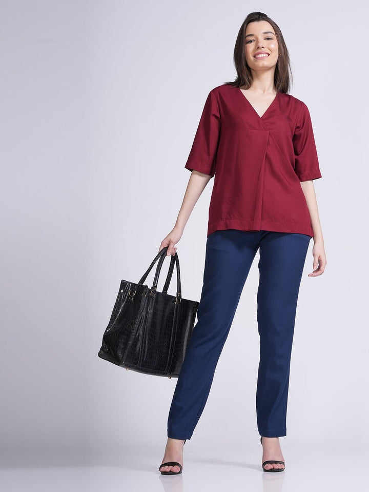 TopsModal Solid Front Pleat TopSaltpetre