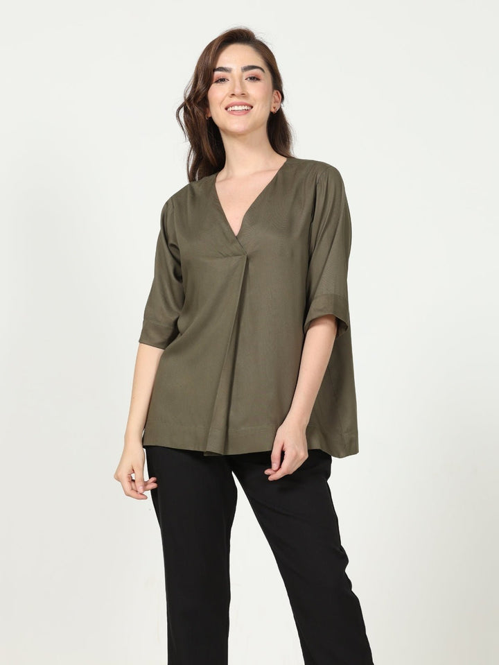 TopsModal Solid Front Pleat TopSaltpetreFlourish Planet