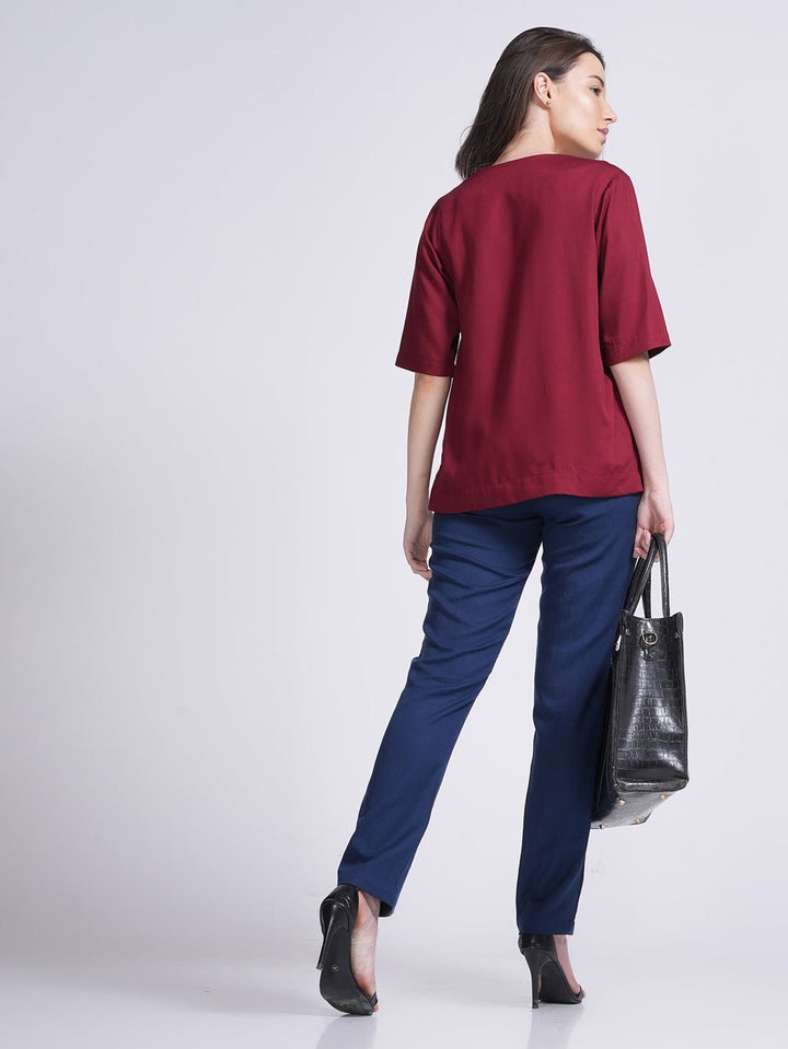 TopsModal Solid Front Pleat TopSaltpetre