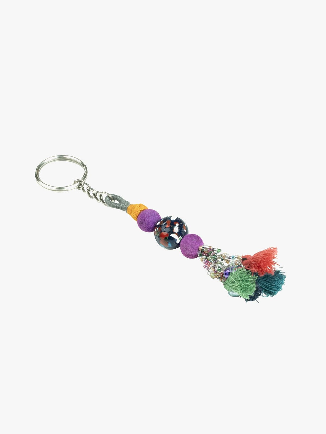 Personal AccessoriesMulticolor Patwa Thread & Bead Keychain with TasselKaladoraFlourish Planet