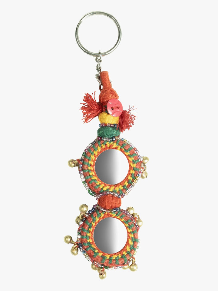 Personal AccessoriesMulticolor Patwa Thread Mirror Keychain with Beads & Tassels 1KaladoraFlourish Planet