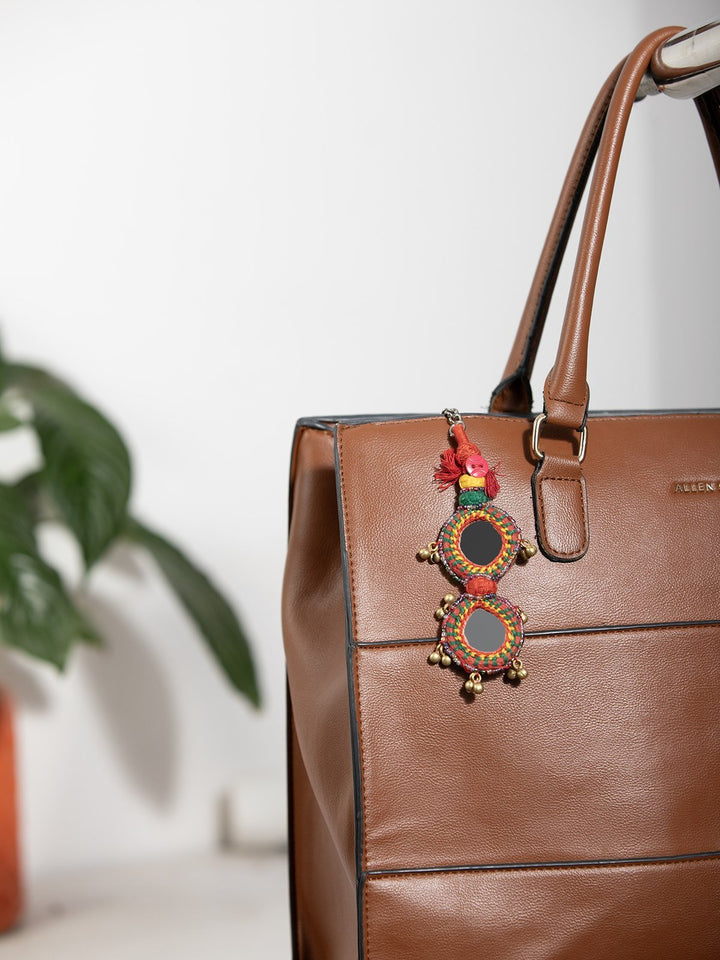 Personal AccessoriesMulticolor Patwa Thread Mirror Keychain with Beads & Tassels 1KaladoraFlourish Planet