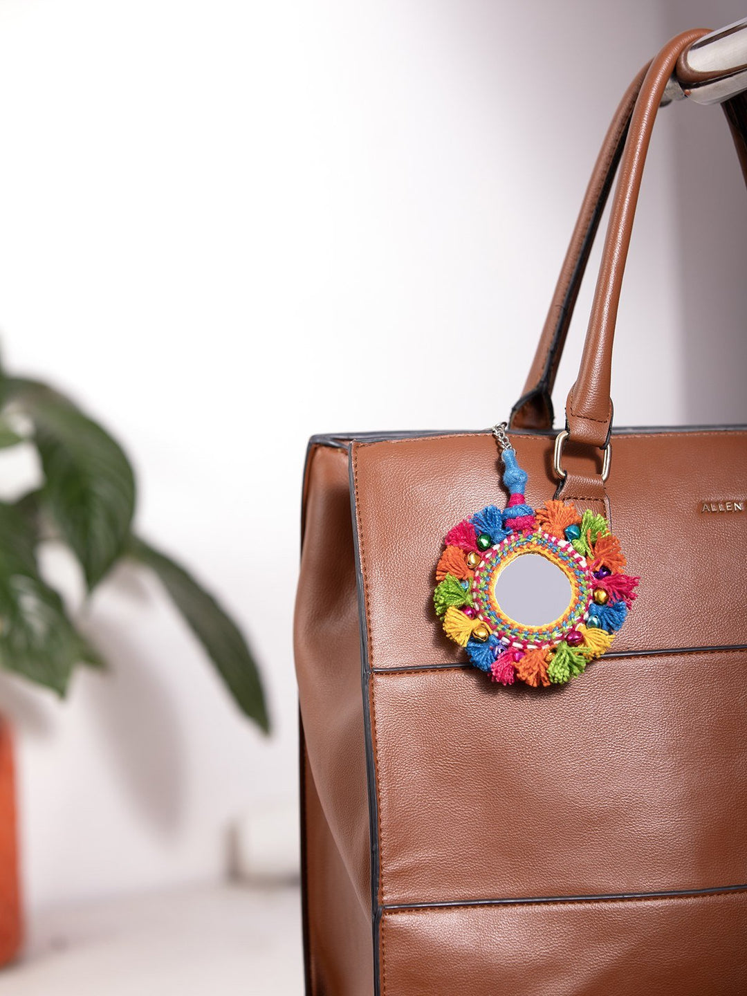 Personal AccessoriesMulticolor Patwa Thread Mirror Keychain with Beads & Tassels 2KaladoraFlourish Planet
