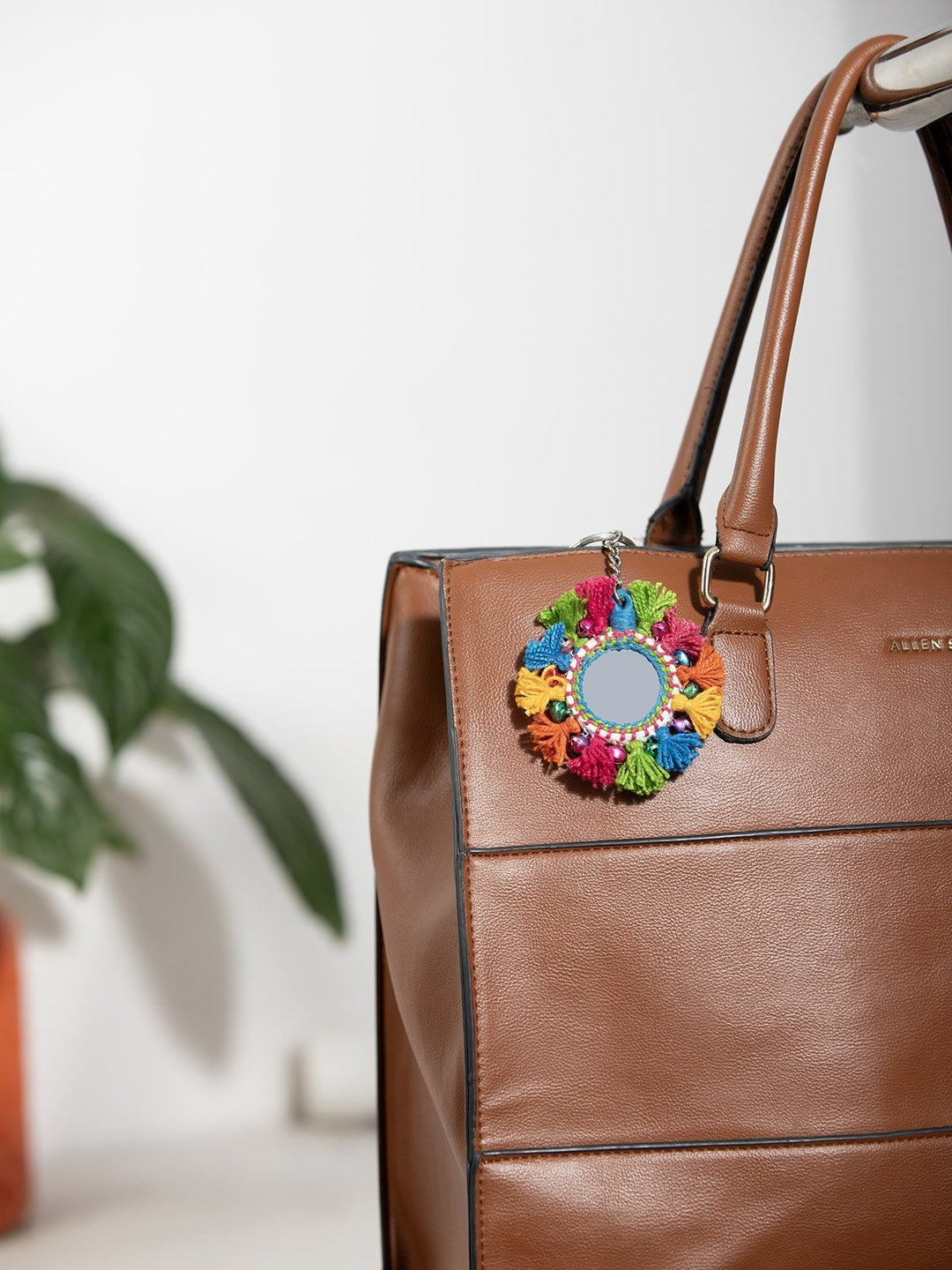 Personal AccessoriesMulticolor Patwa Thread Mirror Keychain with Beads & Tassels 3KaladoraFlourish Planet