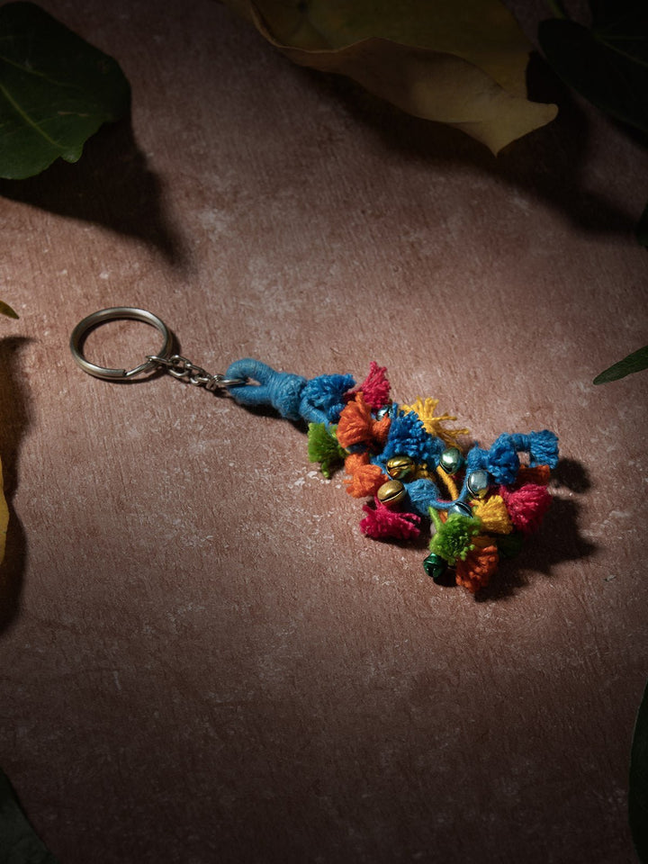 Personal AccessoriesMulticolor Patwa Thread Tassel Keychain with BeadsKaladoraFlourish Planet