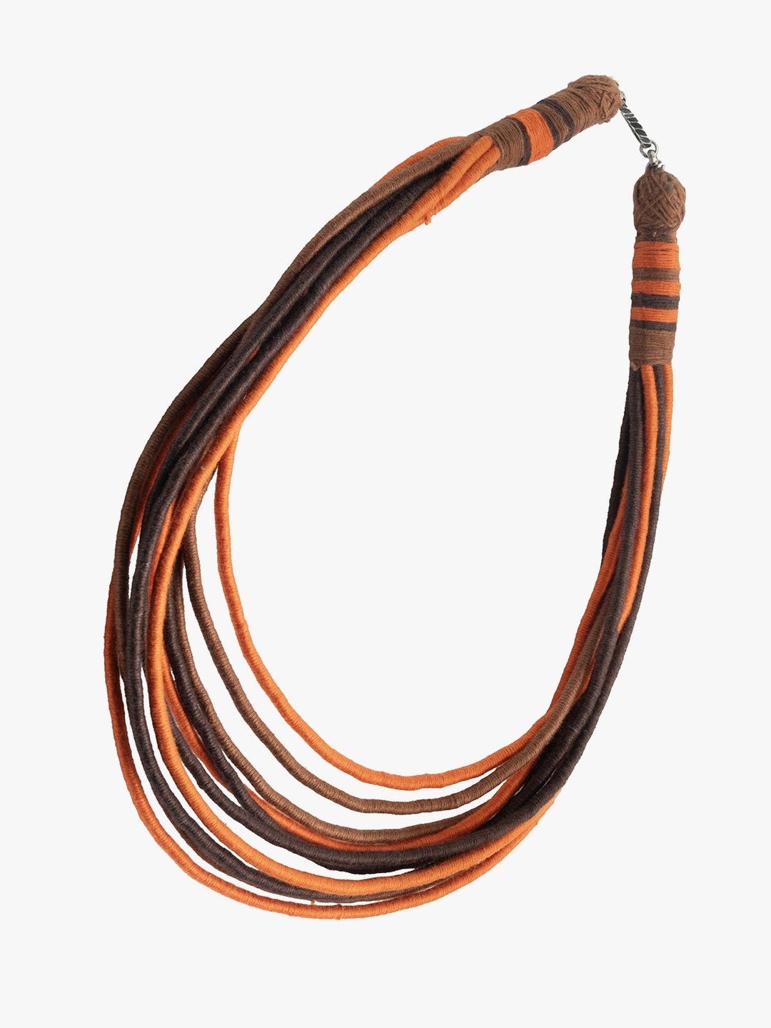 NecklaceMultistrand Patwa Thread Necklace in Brown & Rust OrangeKaladoraFlourish Planet