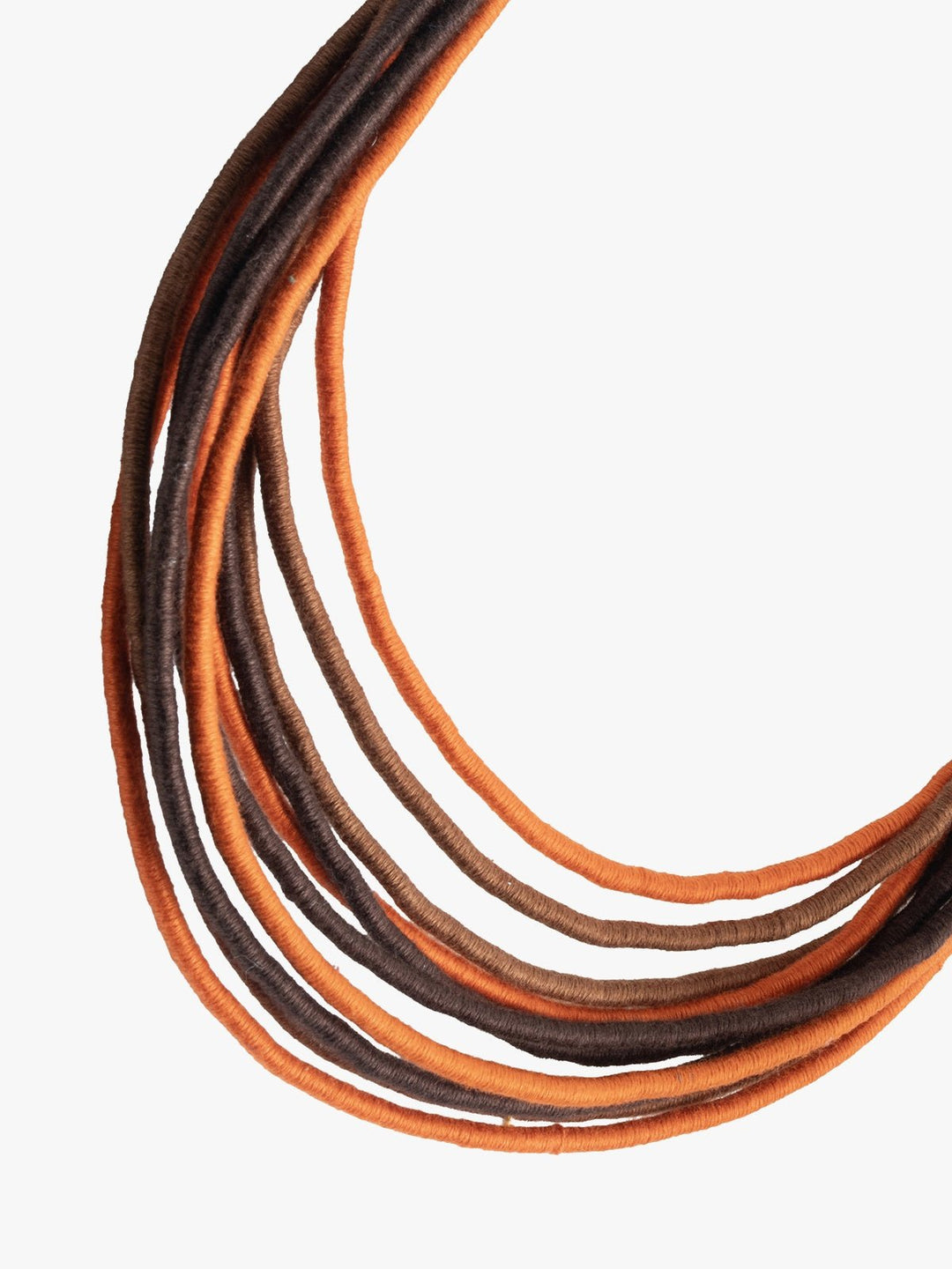 NecklaceMultistrand Patwa Thread Necklace in Brown & Rust OrangeKaladoraFlourish Planet