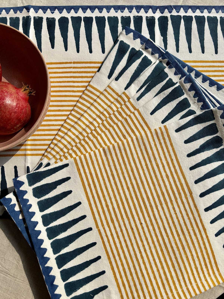 Table and DiningMustard & Blue Striped PlacematsArras