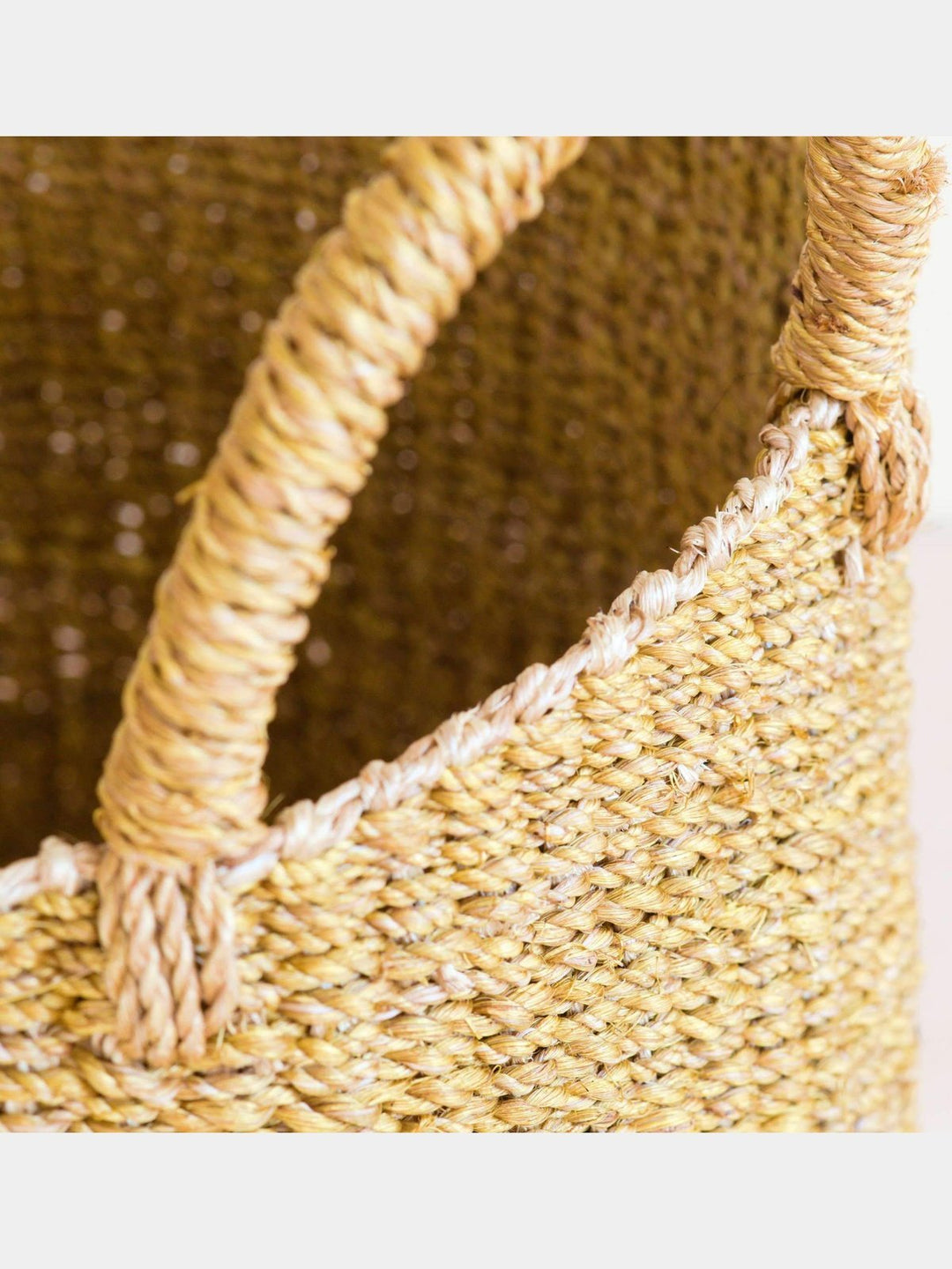 Home DecorMustard Floor Basket with Handle - Natural Baskets | LIKHÂLIKHÂ