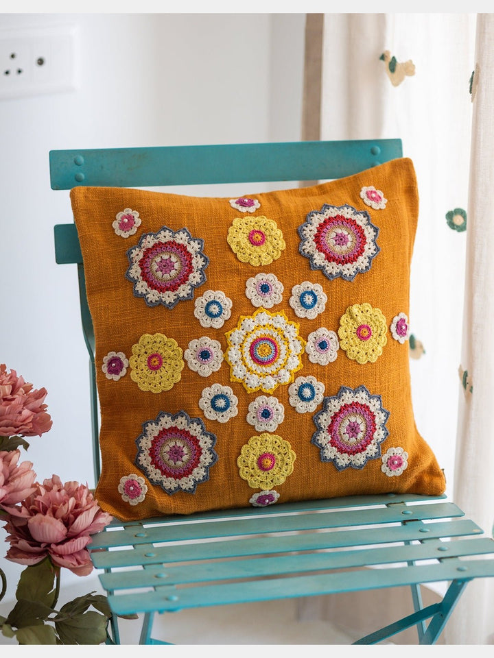 Bed and LivingMustard Mandalas Prakriti Cushion CoverSamoolam