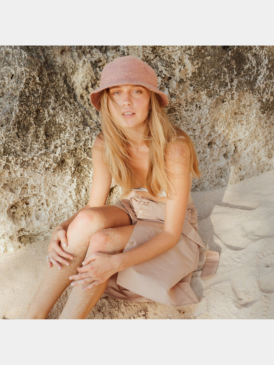 Personal AccessoriesNALA Safari Jute Straw Hat In Blush RoseBrunnaCo