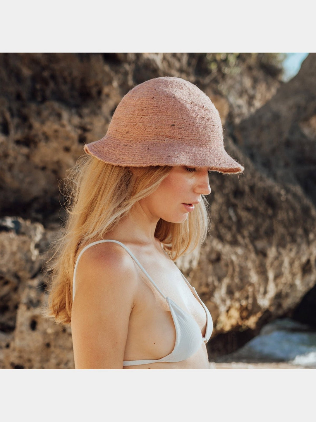 Personal AccessoriesNALA Safari Jute Straw Hat In Blush RoseBrunnaCo