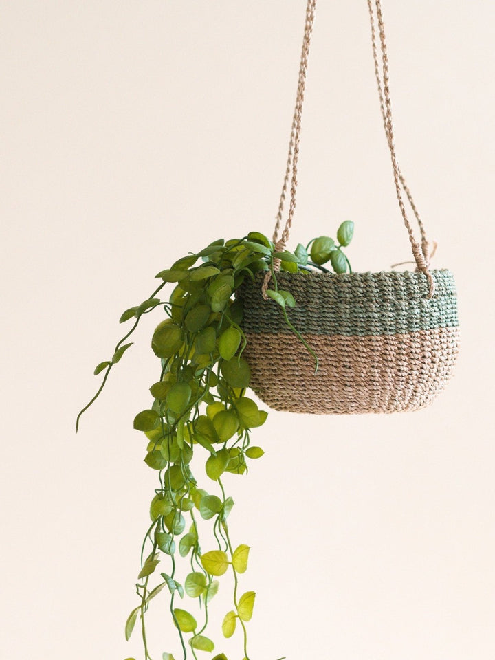 Home DecorNatural + Sage Hanging Planter - Hanging Bin | LIKHÂLIKHÂ