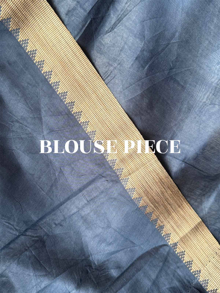 SareesNeelima Blue Batik Chanderi Silk SareePolki by Bhagwati SareesFlourish Planet