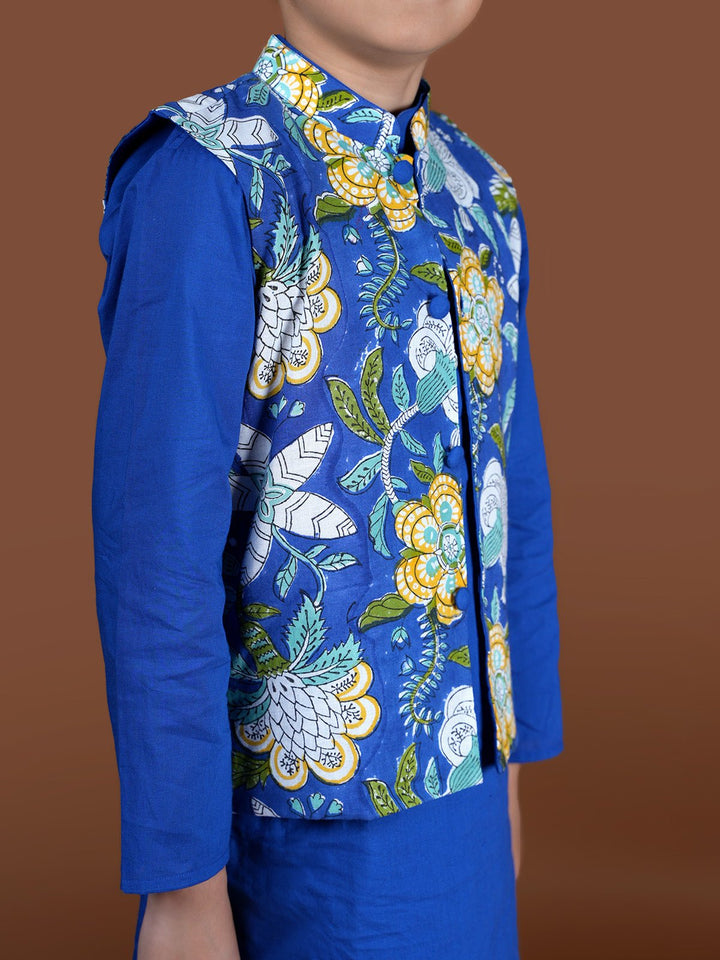 Suits & SetsNehru Jacket - Kurta Set Royal BlueKalp