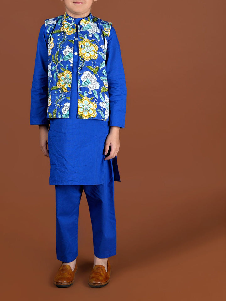 Suits & SetsNehru Jacket - Kurta Set Royal BlueKalp