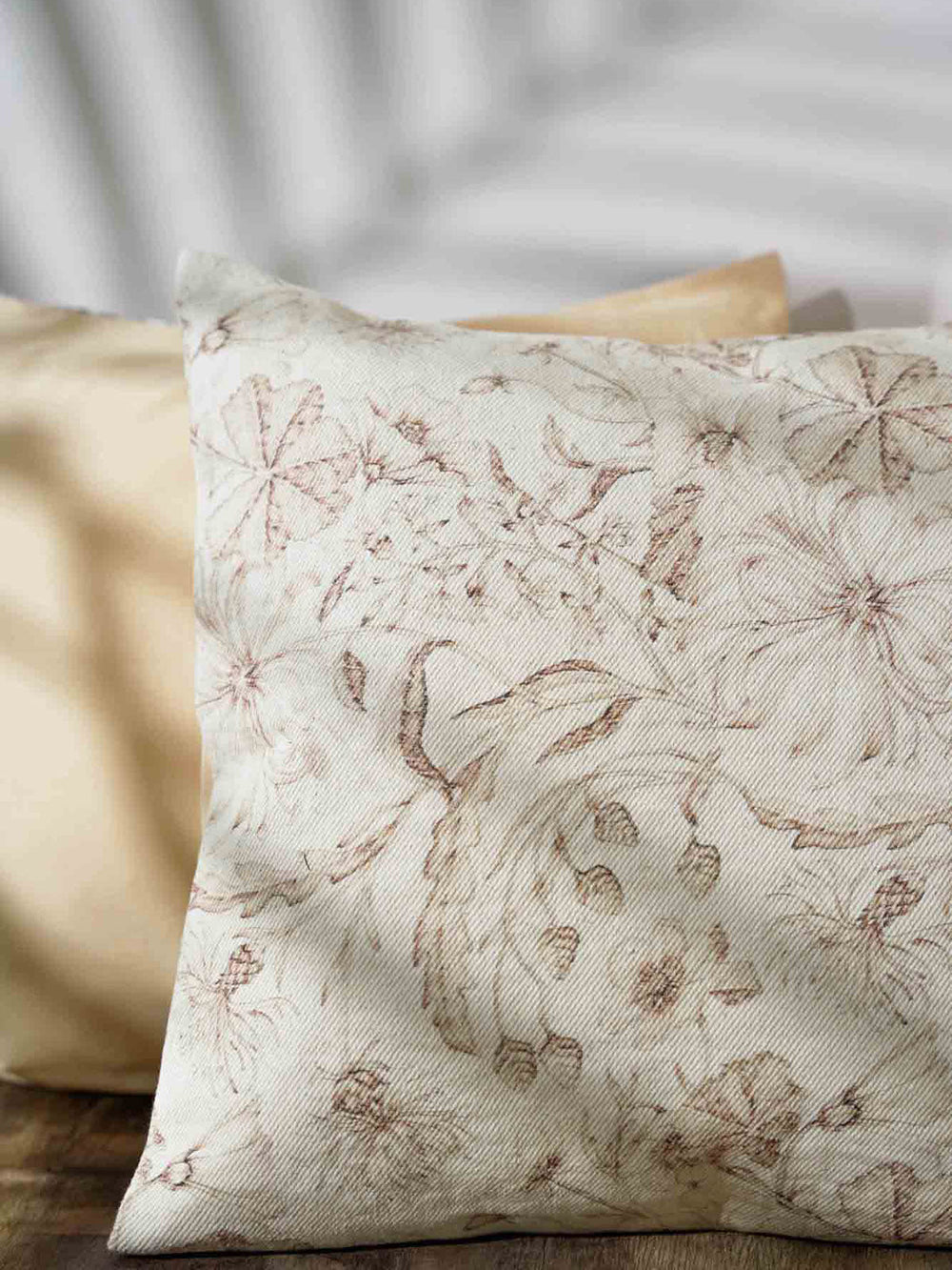 Bed and LivingNeutral Garden Floral Cushion CoverHome Yarn