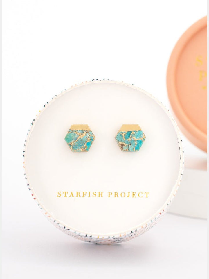 JewelryOasis Turquoise and Gold StudsStarfish Project