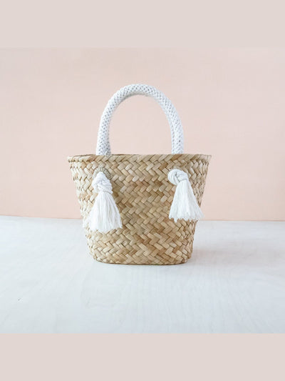 BagsOat Small Classic Market Tote with Braided Handles - Straw Tote Bags | LIKHÂLIKHÂ
