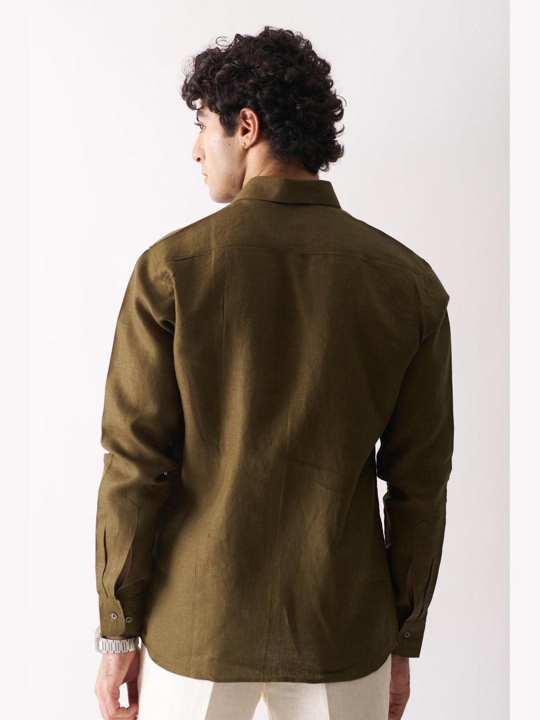 Shirts & T-shirtsOlive Green - Rozzana Full Sleeve Pure Linen ShirtCultura StudioFlourish Planet