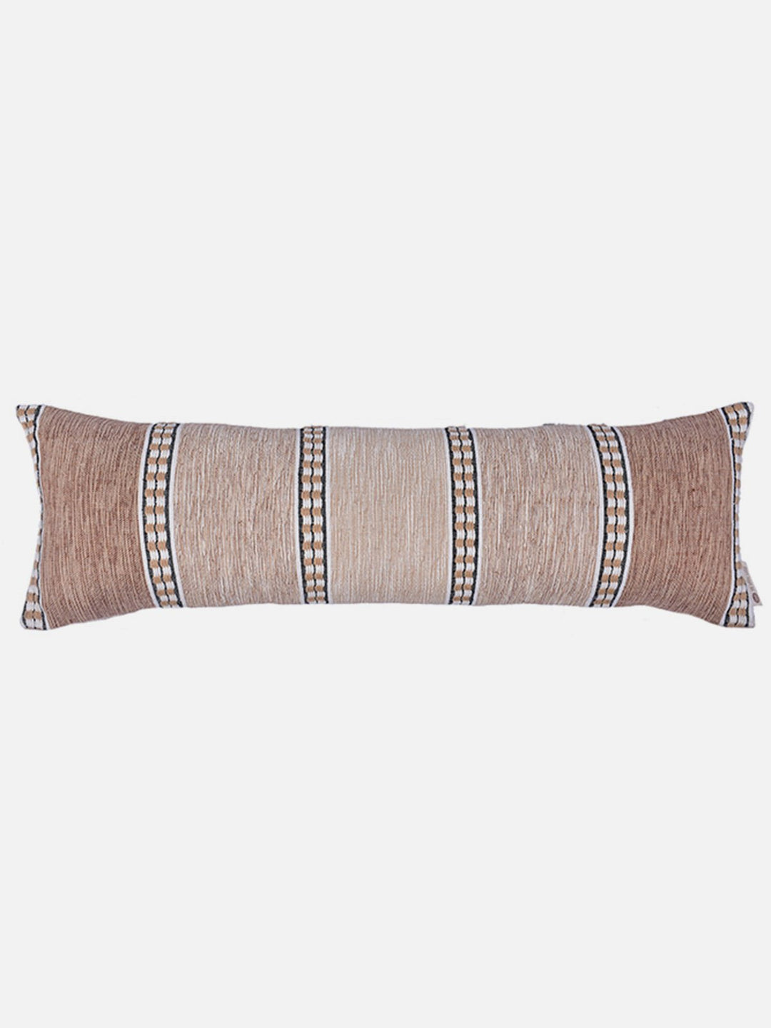 Bed and LivingOmbre Rib Dib Lumbar Cushion Beige Natural And BrownThe Greige Warp