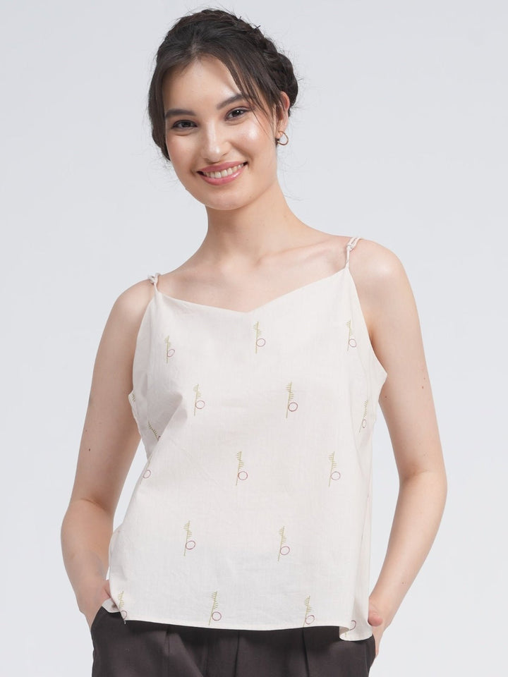 Co - ord SetOrganic Cotton Block Printed Button Down Overlay Slip Top with Overlay with Trousers 3 - Piece Co - ords SetSaltpetre