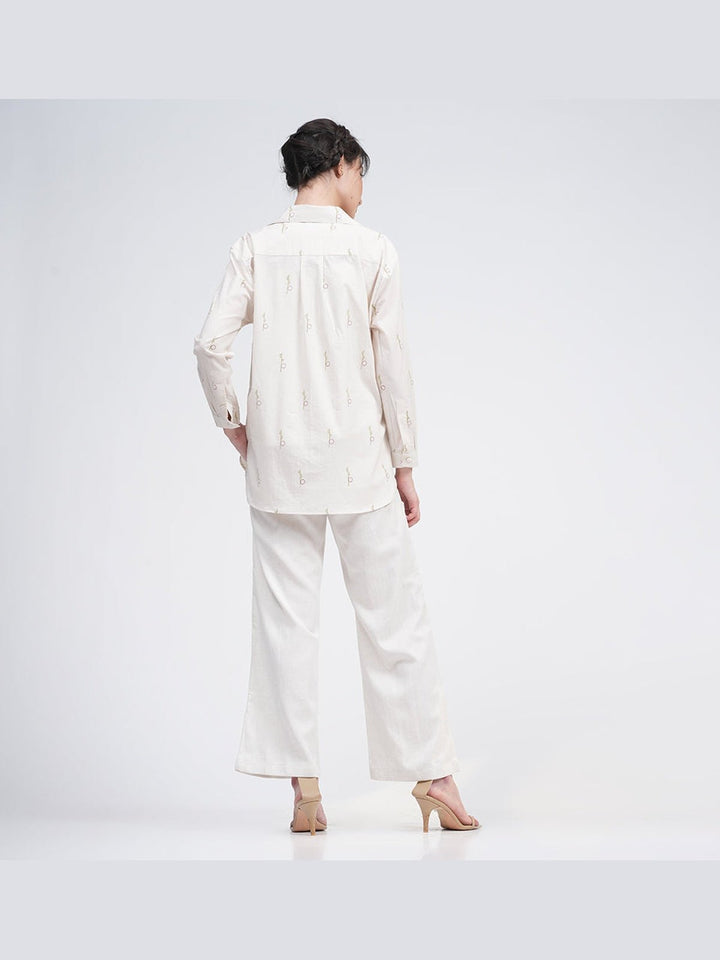 Co - ord SetOrganic Cotton Block Printed Jessica Shirt with Trousers Co - ords SetSaltpetre