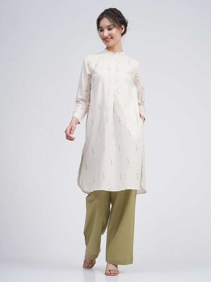 Co - ord SetOrganic Cotton Block Printed Pleated Tunic with Trousers Co - ord SetSaltpetre