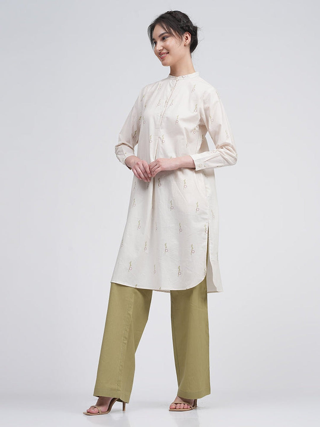 Co - ord SetOrganic Cotton Block Printed Pleated Tunic with Trousers Co - ord SetSaltpetre