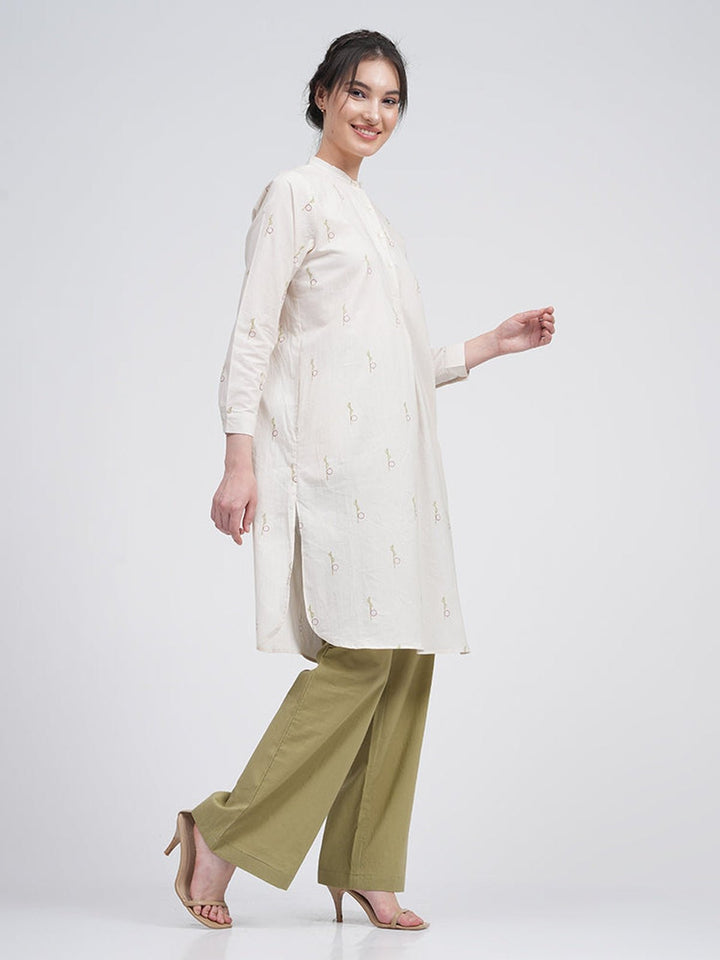 Co - ord SetOrganic Cotton Block Printed Pleated Tunic with Trousers Co - ord SetSaltpetre