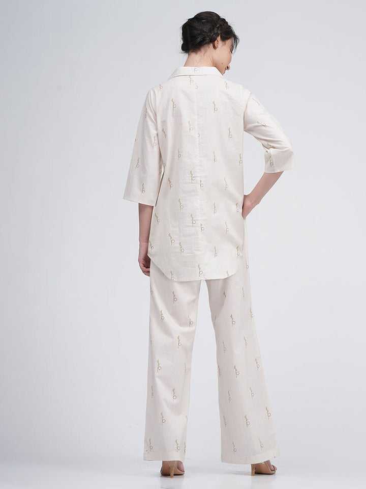 Co - ord SetOrganic Cotton Block Printed Skipper Collar Tunics & Trousers Co - ords SetSaltpetre