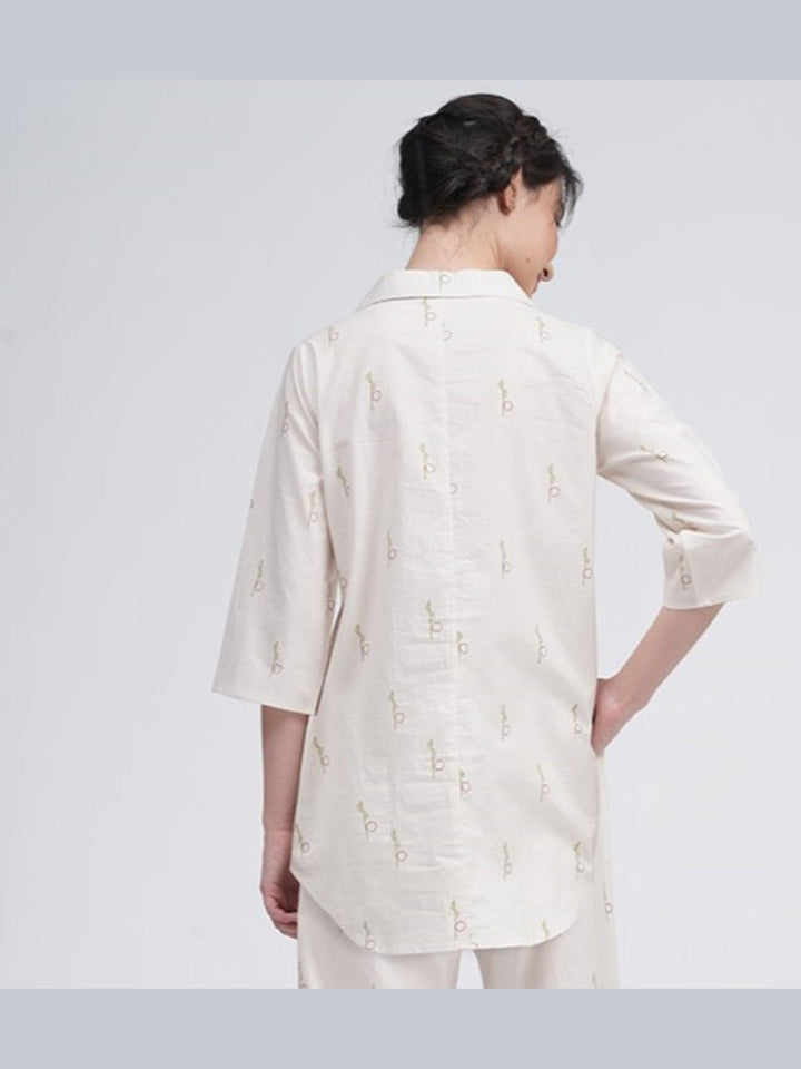 Co - ord SetOrganic Cotton Block Printed Skipper Collar Tunics & Trousers Co - ords SetSaltpetre