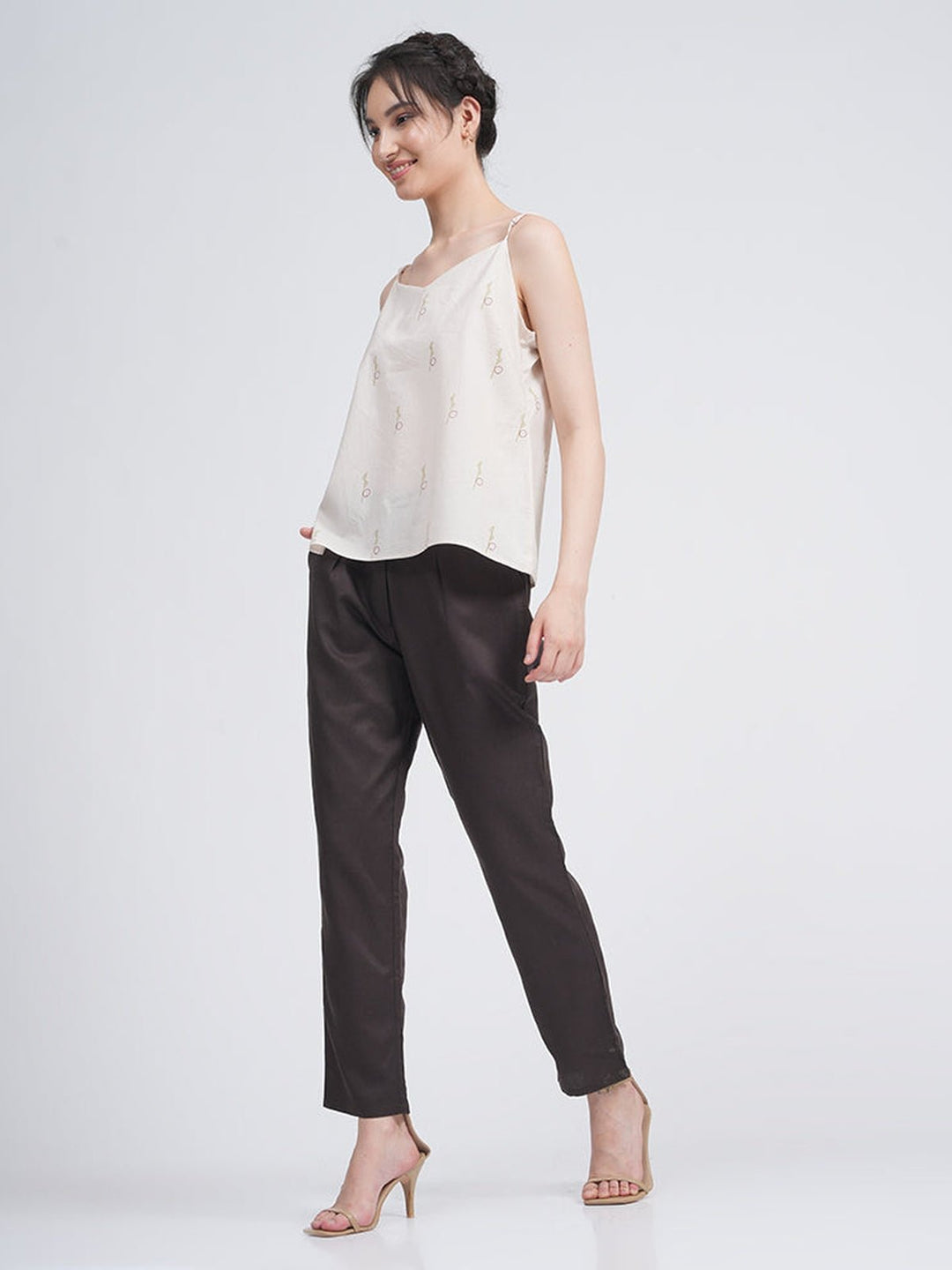 Co - ord SetOrganic Cotton Block Printed Slip Top with Trousers Co - ords SetSaltpetre