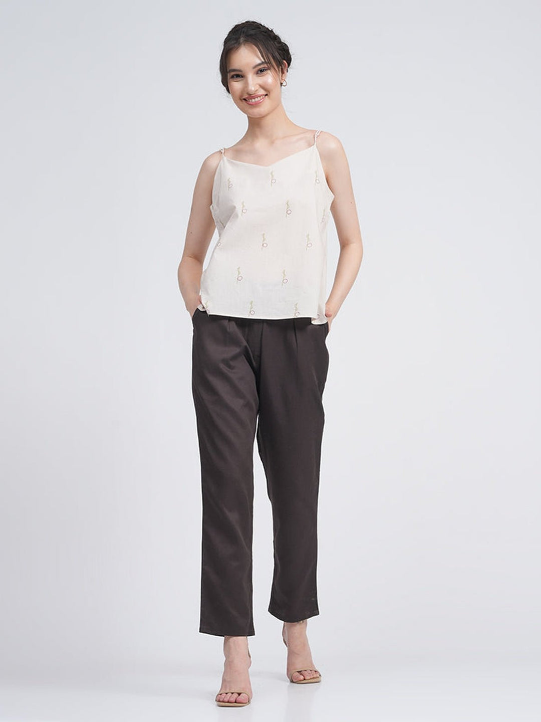 Co - ord SetOrganic Cotton Block Printed Slip Top with Trousers Co - ords SetSaltpetre