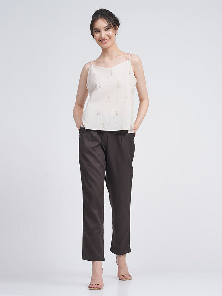 Co - ord SetOrganic Cotton Block Printed Slip Top with Trousers Co - ords SetSaltpetre