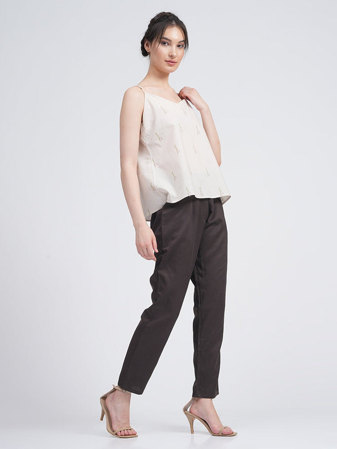 Co - ord SetOrganic Cotton Block Printed Slip Top with Trousers Co - ords SetSaltpetre