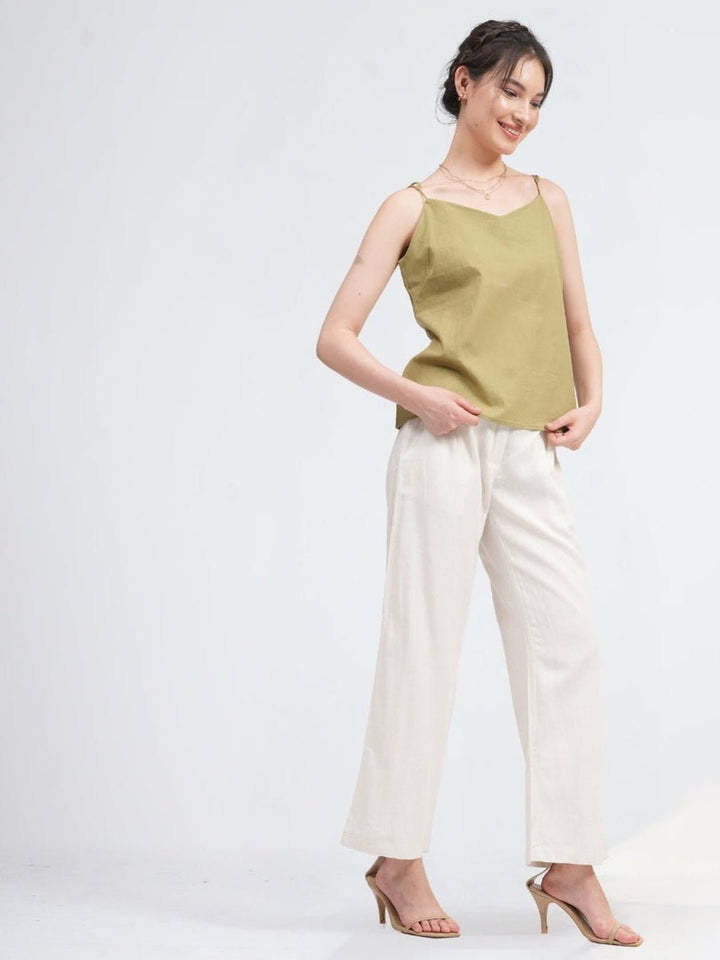 Co - ord SetOrganic Cotton Block Printed Slip Top with Trousers Co - ords SetSaltpetre