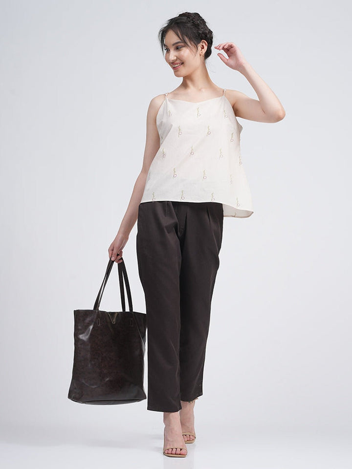 Co - ord SetOrganic Cotton Block Printed Slip Top with Trousers Co - ords SetSaltpetre